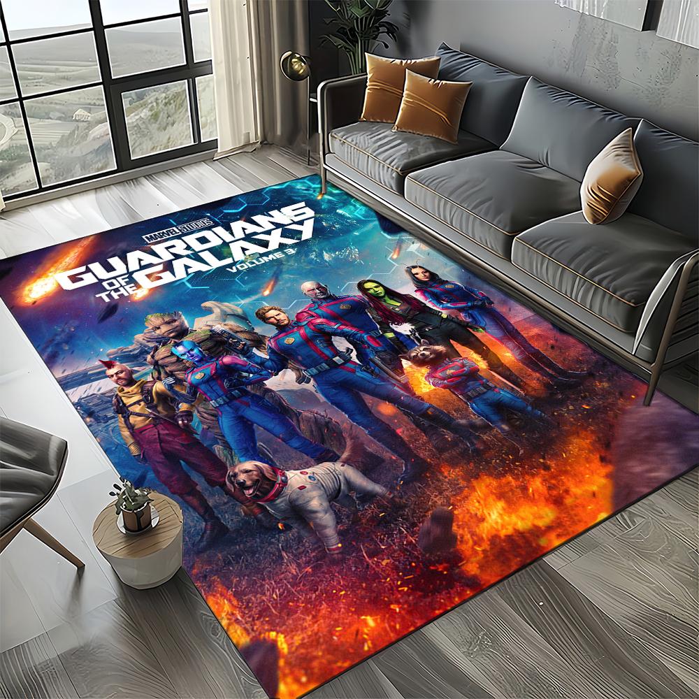 Tapete Cartoon 27 Estilos Guardiões da Galáxia Marvel para Decoração de Sala de Estar Quarto, Tapete de Chão Infantil Antiderrapante para Sofá Capacho