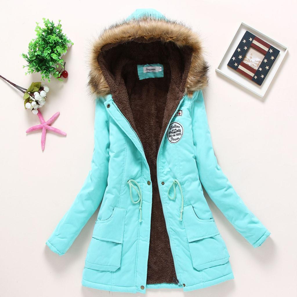 Womens Winter Down Coat Jackets Women Thicken Warm Winter Fur Collar Plus Size Parkas for Women Long Down Parka