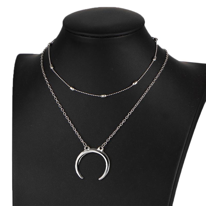 SUMENG 2024 New Fashion Multilayer Heart Necklaces Leaf Moon Choker Pendants For Women Beach Style Jewelry Gifts