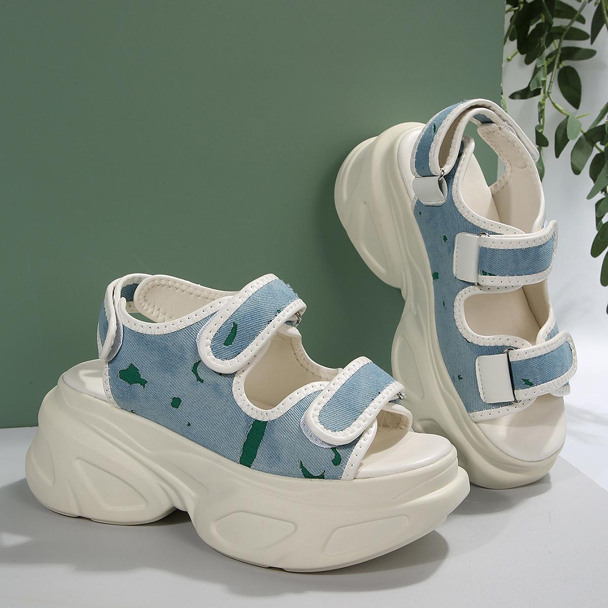 2024 Summer Casual Sports Sandalias De Mujer Thick Bottom Students Open Toe Roman Ladies Sandals Beach Shoes Platform Designer 36 3949₽