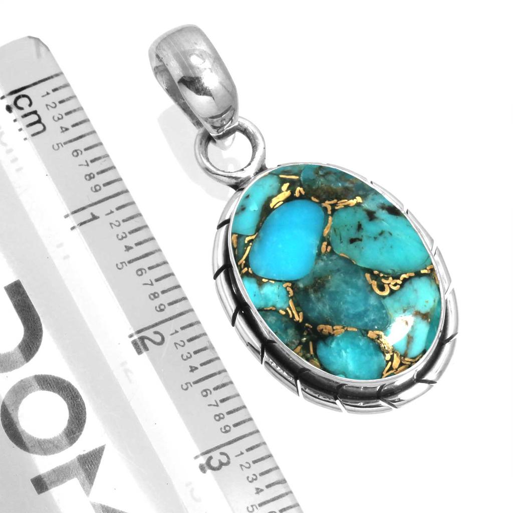 925 Sterling Silver Pendant Women Gemstone Handmade Jewelry Mothers' Day Gift Blue Green Purple Copper Turquoise Pearl Lapis Mother Of Pearl Fashion