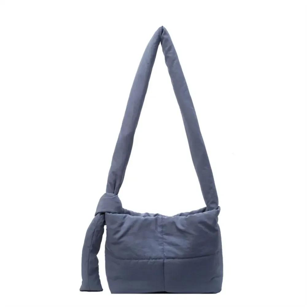 Solid Shoulder Messenger Bags Large Capacity Down Cotton Padded Shopping Bag Lightweight Quilted Totes for Women Girls