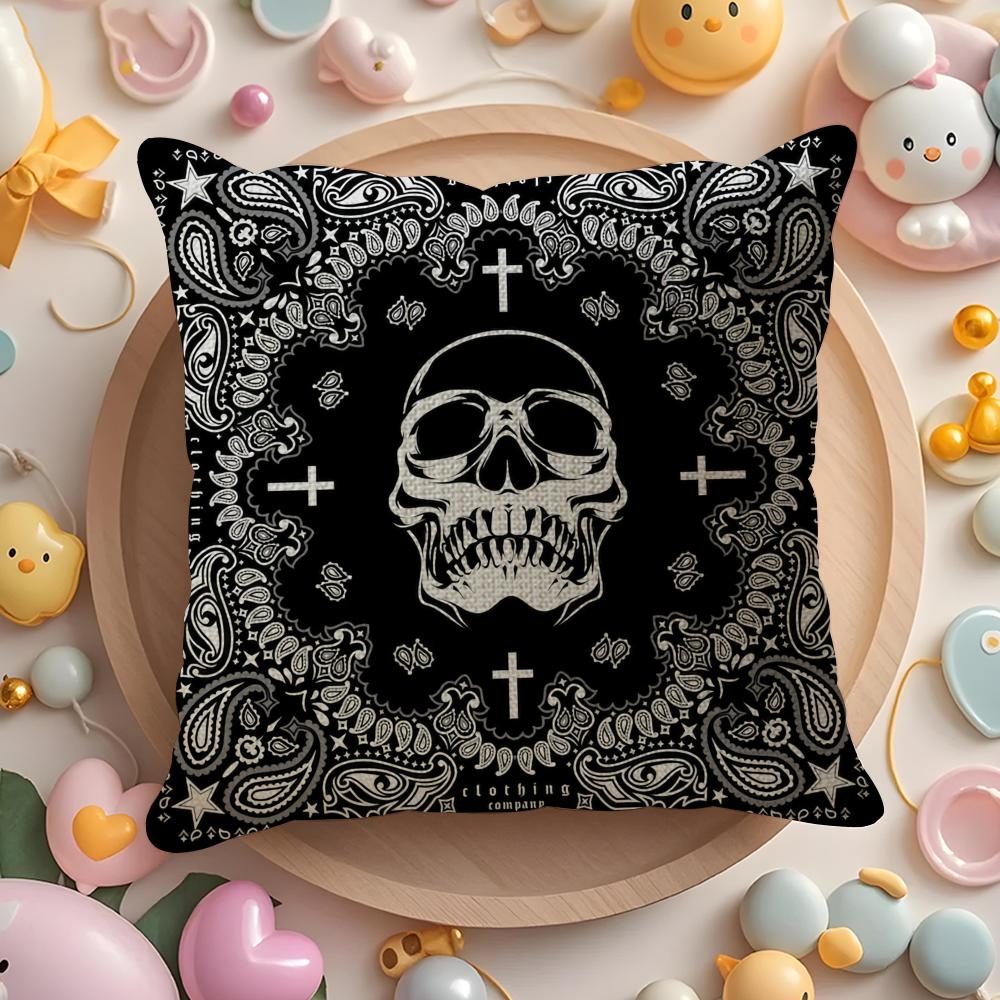 D-Death Row Records Cushion Cover Linen Organic Fabric Double-Sided Printing Breathable Pillow Case Sofa Home Decor Gift