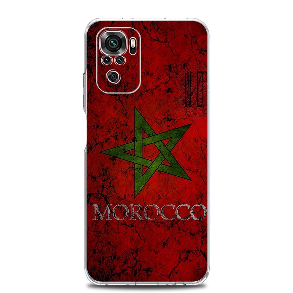 Ny Square Clear, myk telefonveske til Xiaomi Redmi Note 12 11 9S 9 8 10 Pro+ 7 8T 9C 9A 8A K40 spilldeksel Marokko flaggfotball