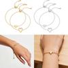Fashionable Hollow Heart Charm Bracelet Stainless Steel Adjustable Chain Accessory Fashion Jewelry Gift for Her