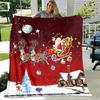 1pc Red Pink Christmas Blanket Candy Gingerbread Man Printed Skin-Friendly Soft Blanket New for Home Christmas Decoration
