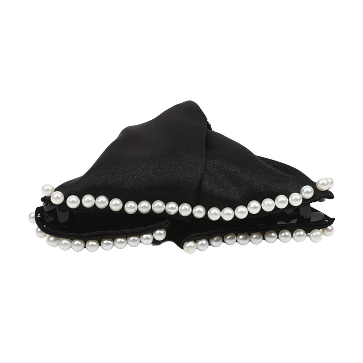 

Large Rhinestones Bow Hair Claw Crab Elegant Pearls Hairpins Women Girls Sweet Hair Ornament Hairpin Fashion Hair Hairpins style2 чёрный