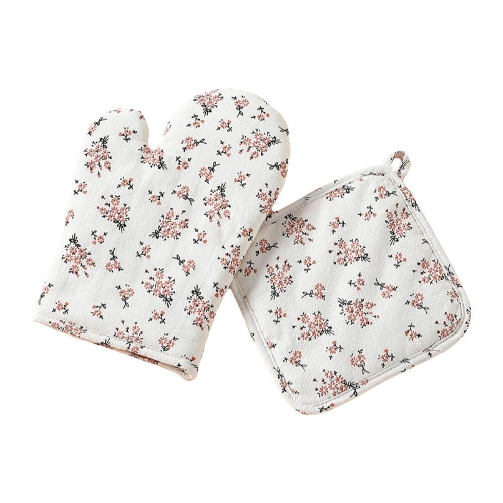 2Pcs Heat Resistant Microwave Oven Gloves Heat Insulation Baking Gloves  Hot Pot Cooking