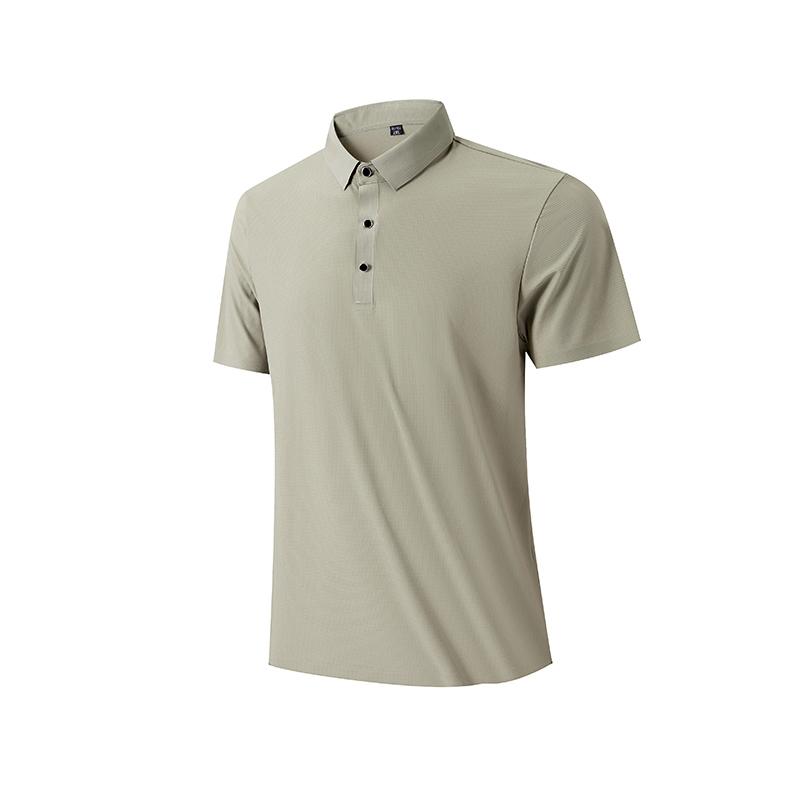Seamless POLO Shirt Men s Lapel POLO Shirt Short-sleeved Men s Large Size 2XL хаки