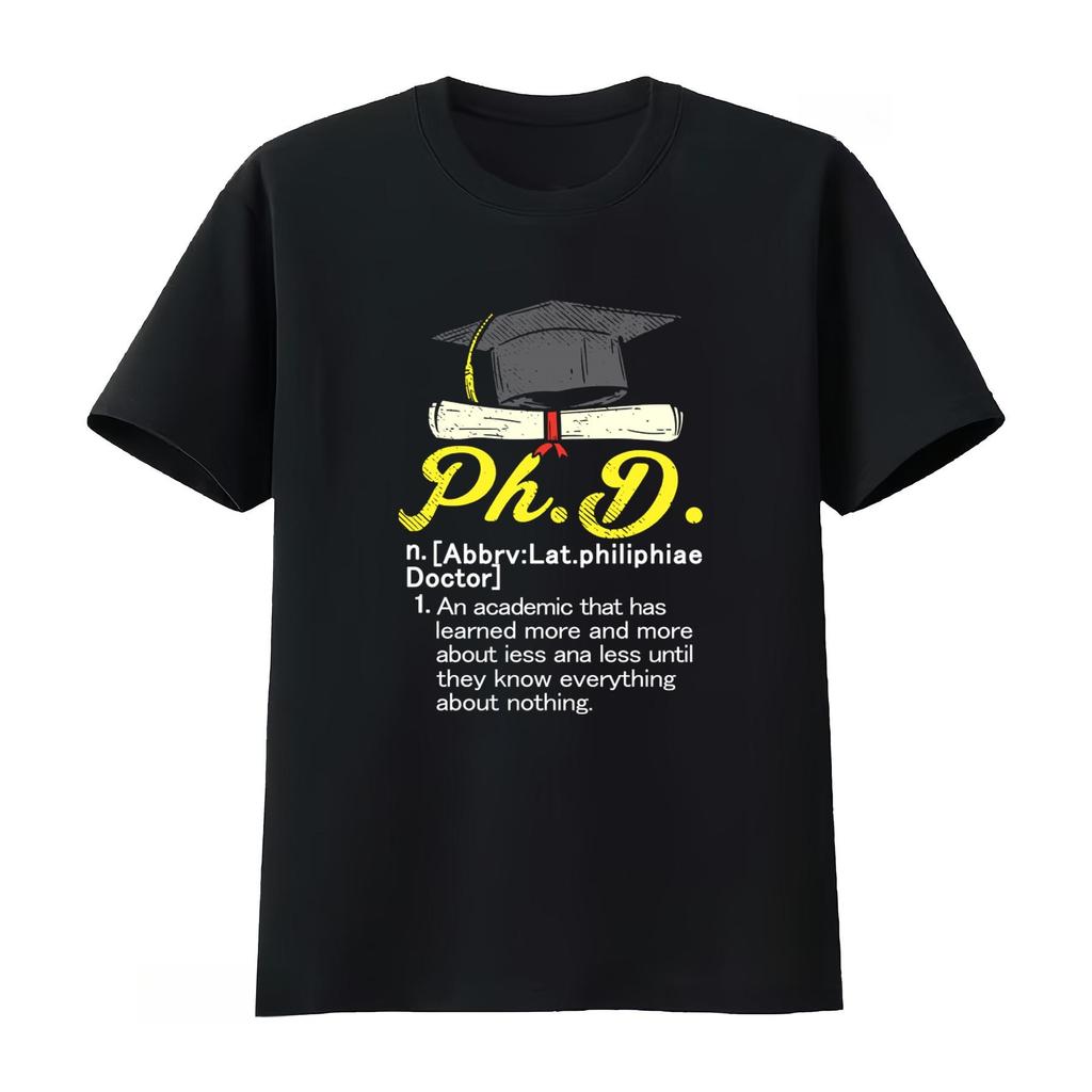 Doctoral Degree Graduation Tshirt with Logo Student Degree Graduate Academic Cap Printed Design Casual Comfortable Women Tops