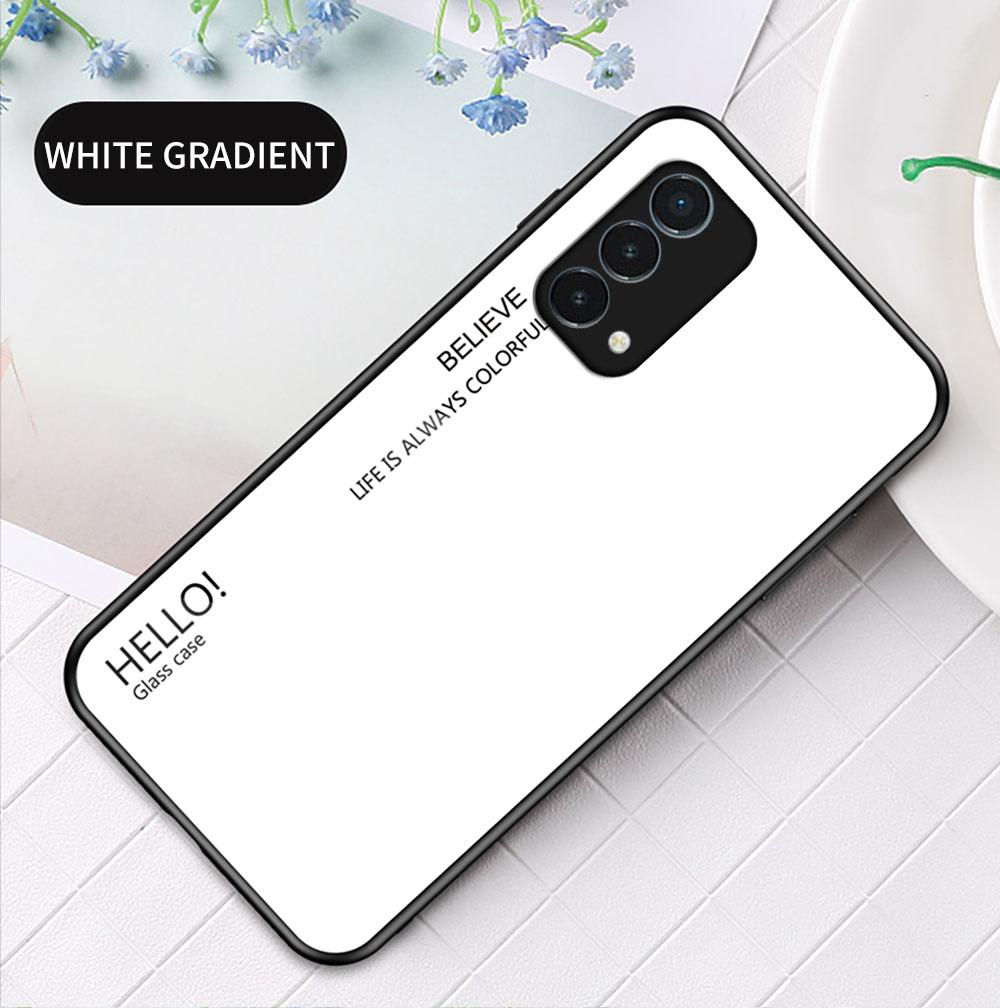 For OnePlus Nord CE N10 N100 N200 5 5T 6 6T 7 7T 8 8T 9 10 Pro Case Gradient Aurora Tempered Glass Soft Frame Back Cover Phone Case