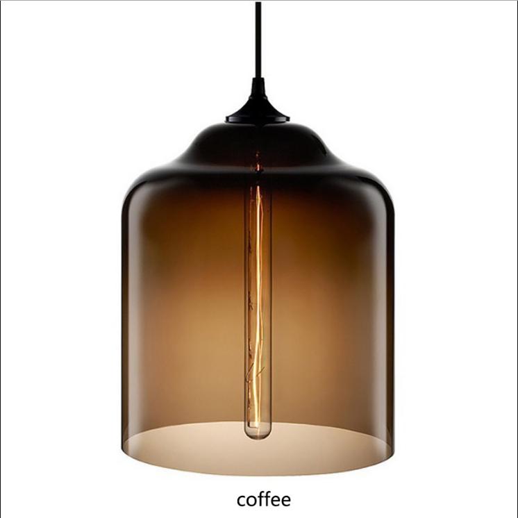 7 color Industrial Colourful glass ball led Pendant Lamps modern e27 lights restaurant living room