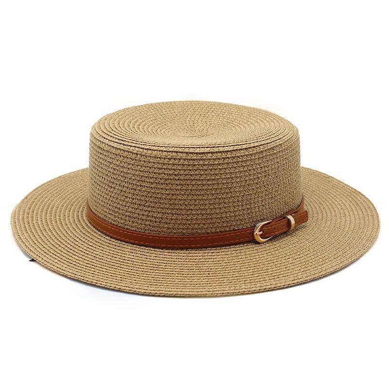 Small fresh Internet celebrity wide brim flat top top hat women's spring summer French sun beach visor