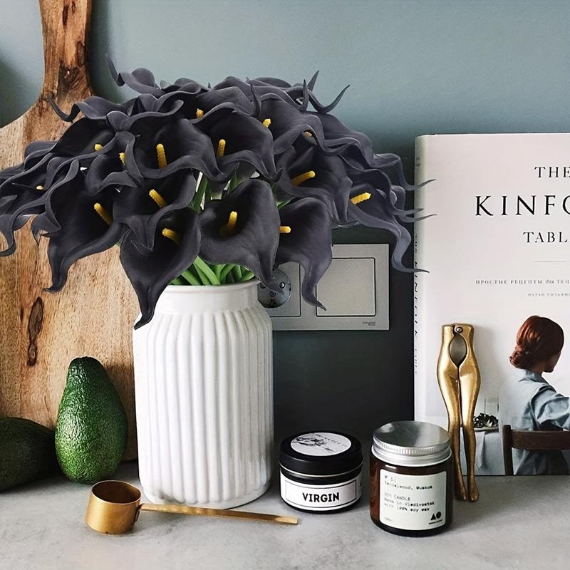 3/5/10Pcs 35cm White Artificial Calla Lily Flowers Bouquet for Home Room Wedding Bridal Shower Party Garden Decor DIY Supplies