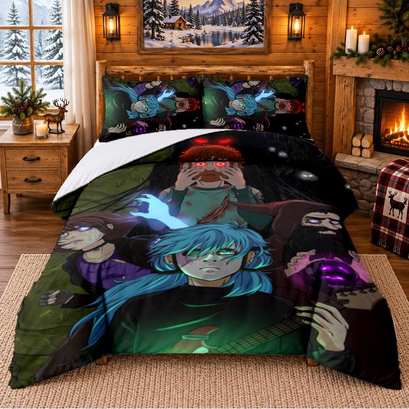 Sally Face Pattern Bedding 3Pcs Set Bed Sheet And Pillowcases For Indoor Bedroom