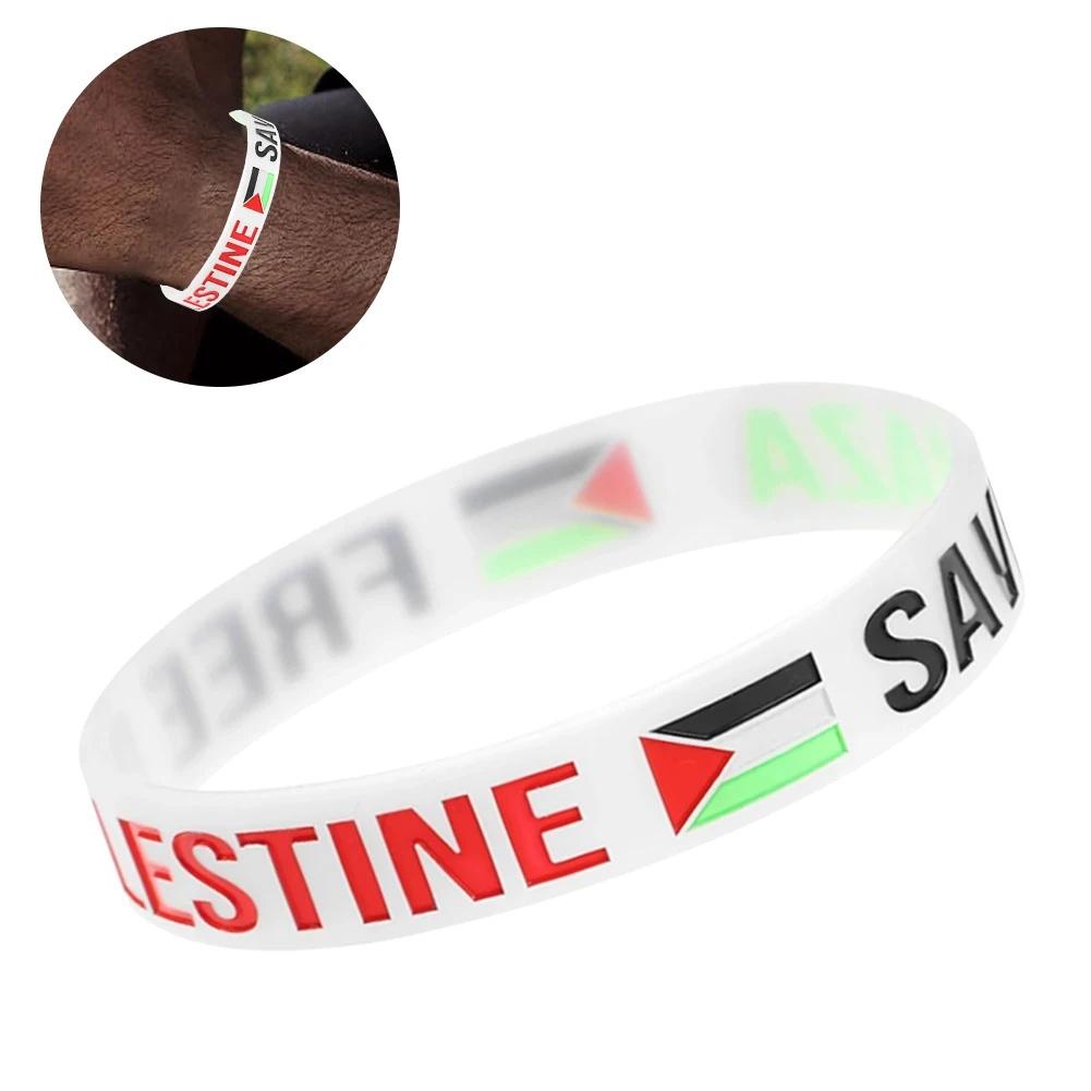Stylish Palestine Silicone Wrist Band Featuring The Iconic Palestinian Flag Design