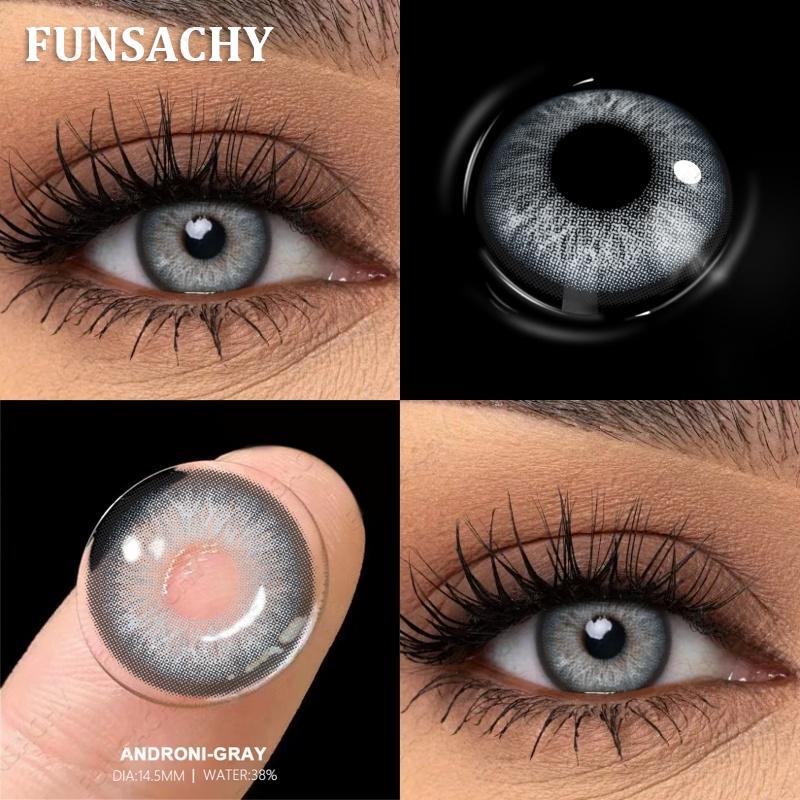FUNSACHY 2Pcs Colored Contacts Lenses Beauty Fashion Health Soft Natural Contacts Lens Eye Color Makeup Yearly Cosmetics Pupils