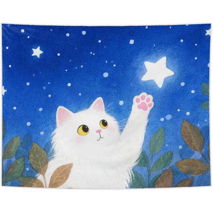 NATSUNO Western Tapestry, Funny Western Cowboy Cat Wall Tapestry for Bedroom, Retro Wild West Country Cat Tapestries Wall Hanging for Home Bedroom