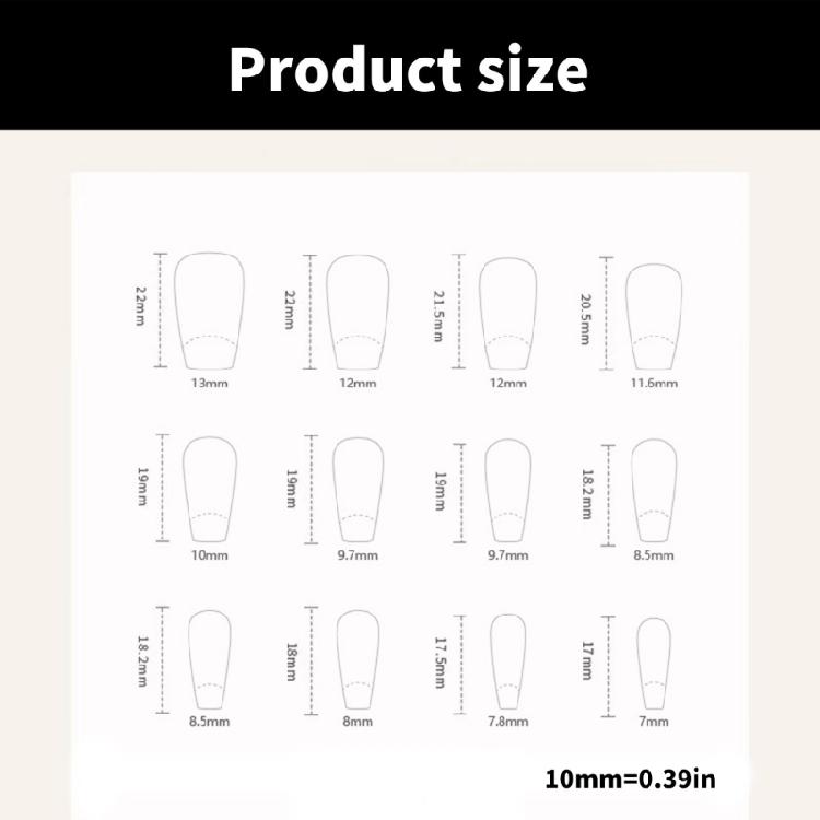 Fashionable Short Square Valentines Day False Nail French Tips Heart Designs Press On Nail Artificial Nail for Women