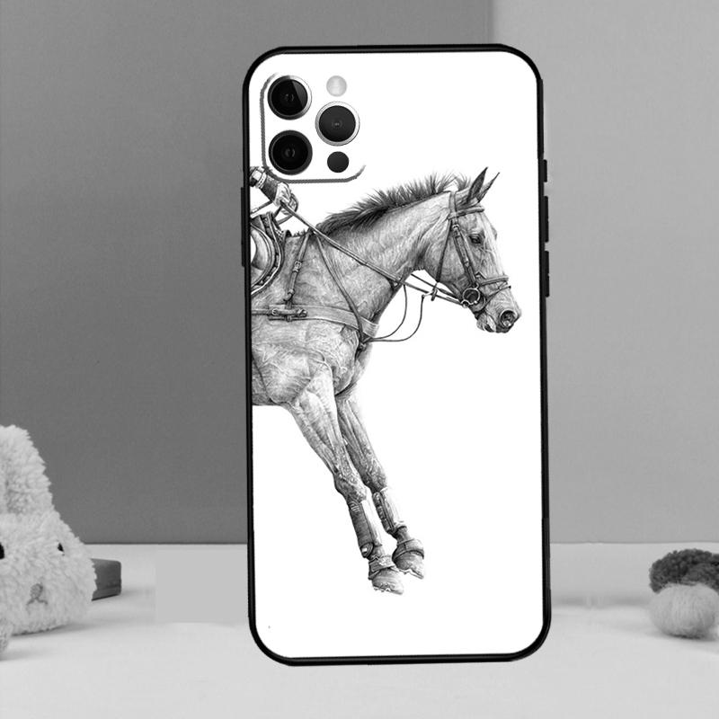 

Чехол для телефона со скетчем лошади для iPhone 17 Air 16 15 13 12 11 14 Pro Max 12 13 mini 15 16 Plus 16e Чехол Coque iPhone 11