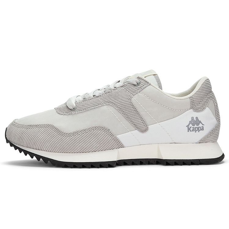 Kappa Spliced Casual Retro Fabric Leather Non-Slip Wear-Resistant Lightweight Low-Top Running Shoes Unisex sneaker Gray K0DW5MM01D-1118