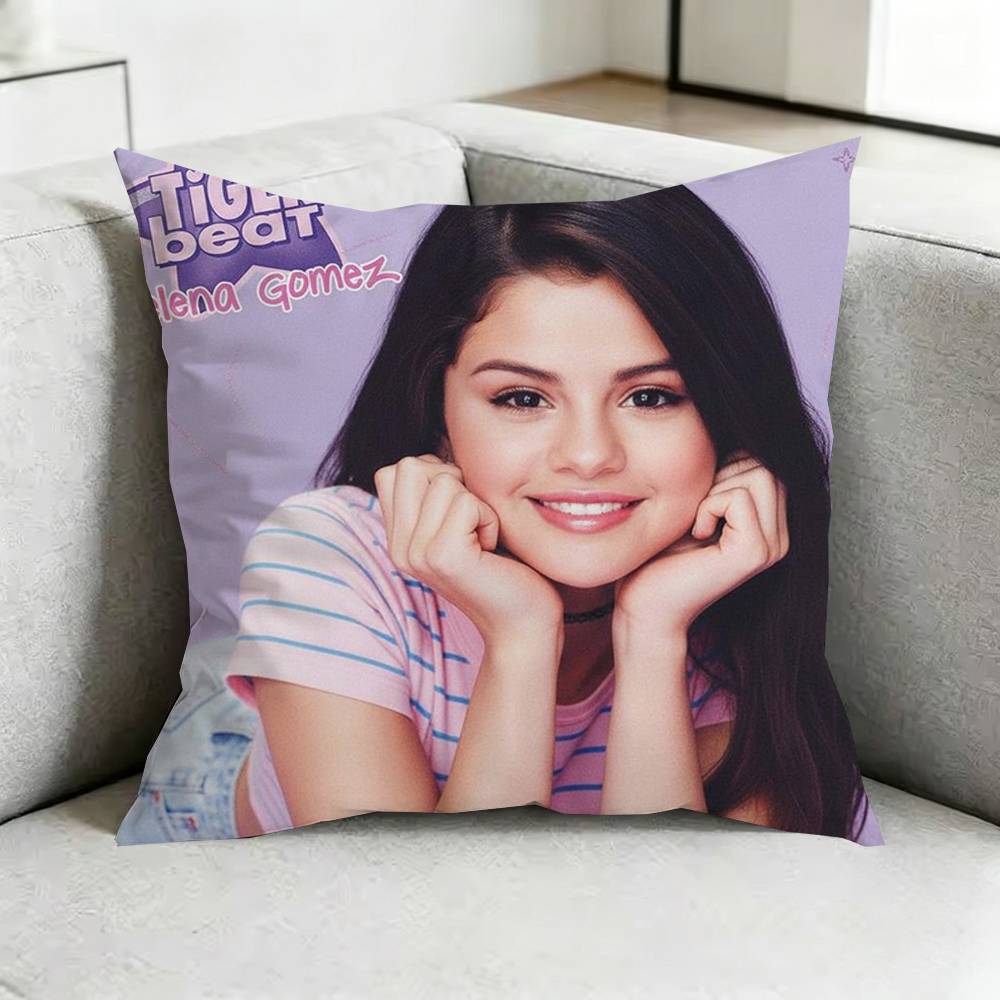 Selena GomezZ Pop Idol Square DoubleSided printed Pillow Case Bedroom Bedside Pillow Sofa Cushion Cover Gift