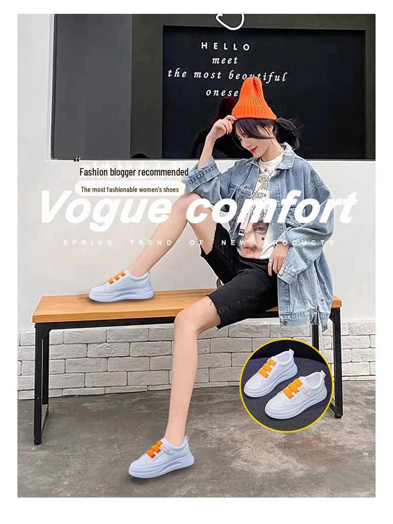 Chaussures de Course Velcro Blanches pour Femmes - Printemps 2025 Style Coréen, Respirantes et Élégantes (SH01)