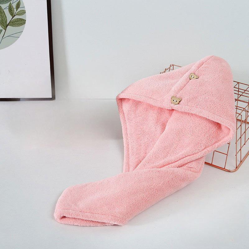 

1 шт. Женская шапочка для быстрого высыхания волос, мягкие полотенца из микрофибры, супервпитывающие, шапочка для душа, шапочки для ванны для леди, тюрбан, головной убор, полотенце для волос для девочек розовый