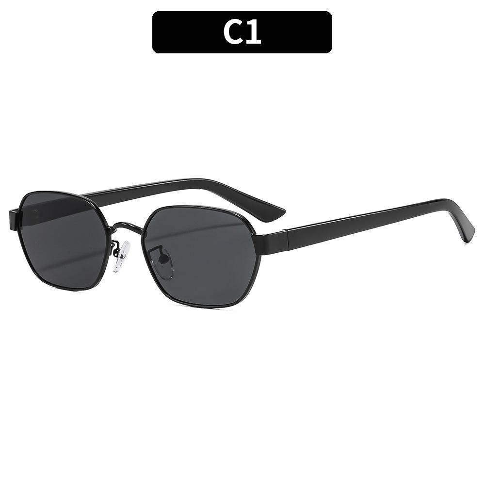 European and American personality box trend retro metal sunglasses vacation outdoor UV protection fashion sunglasses