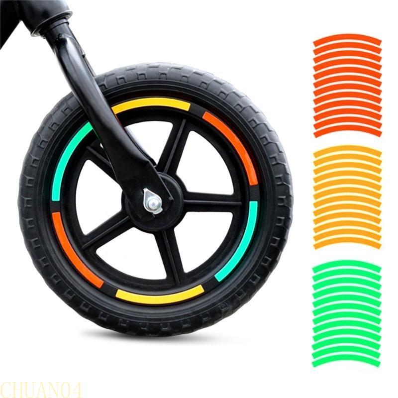 A1A2 12Pcs Children Balance Bike Warning Stickers Bike Accessories Reflective Tire Sticker Kid Balance Bike Safety Sticker