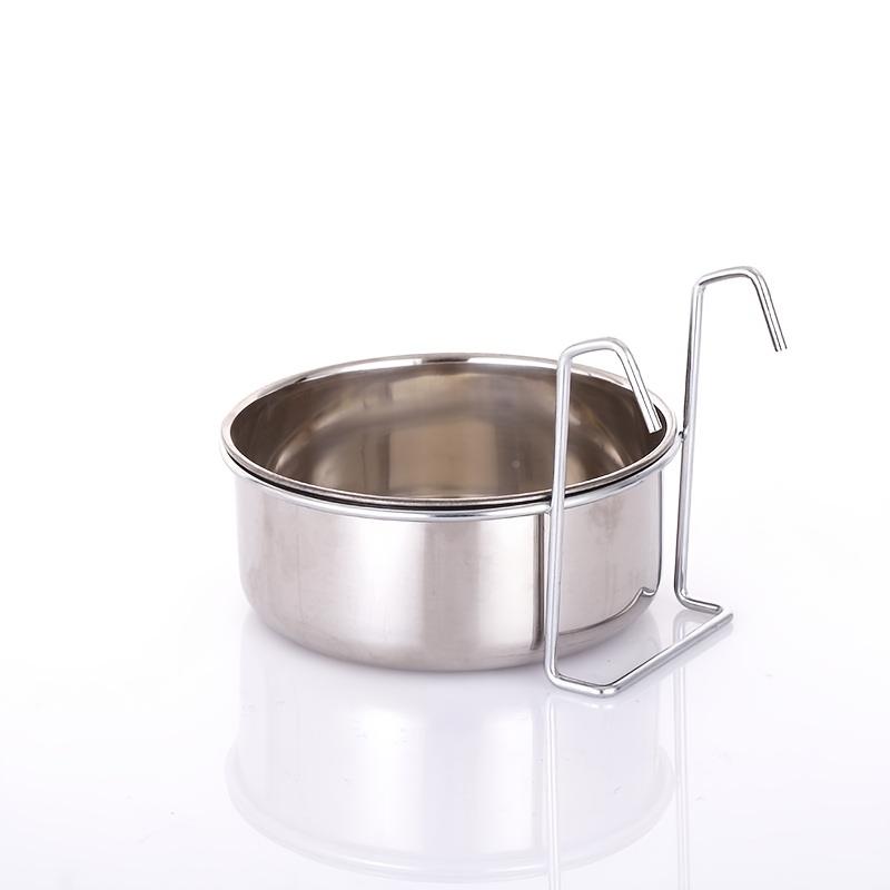 Heiß verkaufend Kiste Hundeschale Edelstahl Hängend Haustierkäfigschale Futter- & Wasserspender Stallbecher für Katze Welpen Vögel Ratten