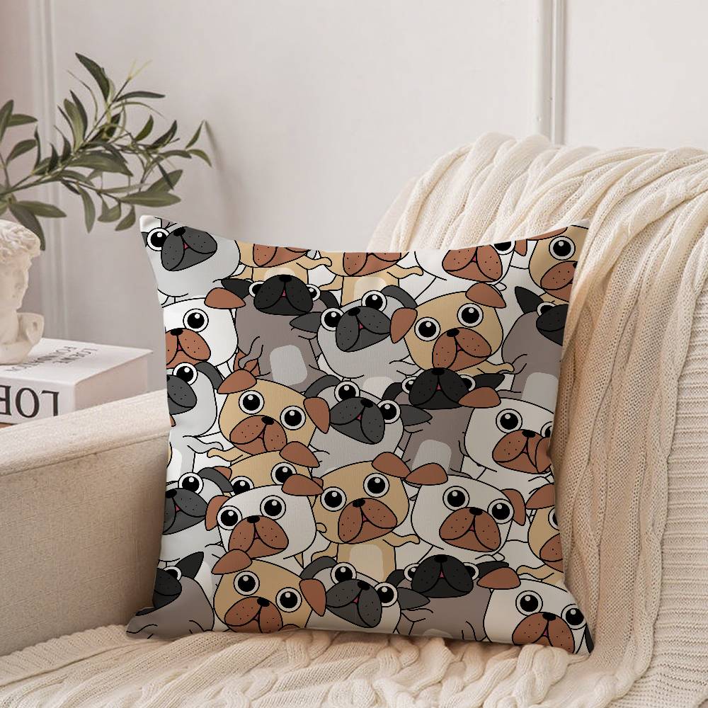 Cute Dog Face Pattern Pillow Case Home Decor Throw For Sofa Bed Car Room Decor Gift Idea