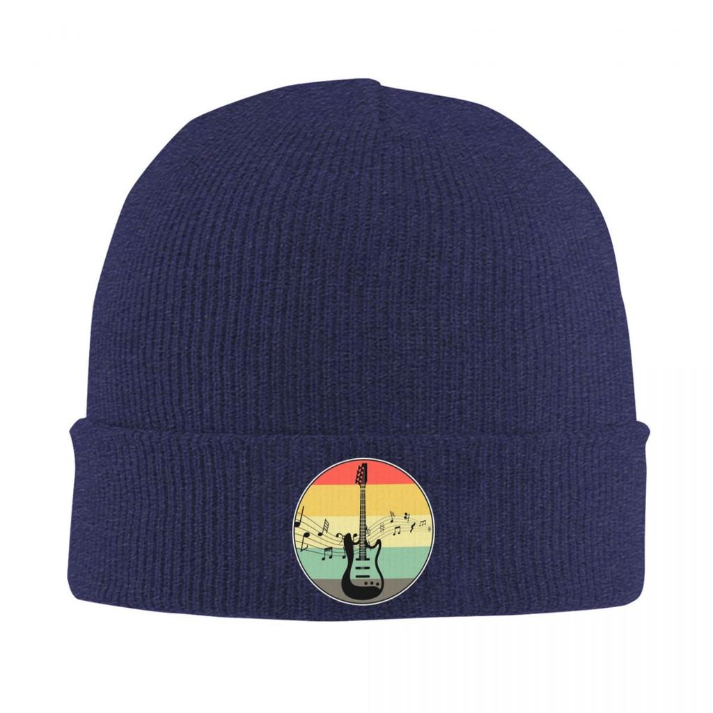 Retro Music Bass Guitar Warm Knitted Cap Winter Knit Bonnet Hat Skullies Beanies Hip Hop Caps for Unisex