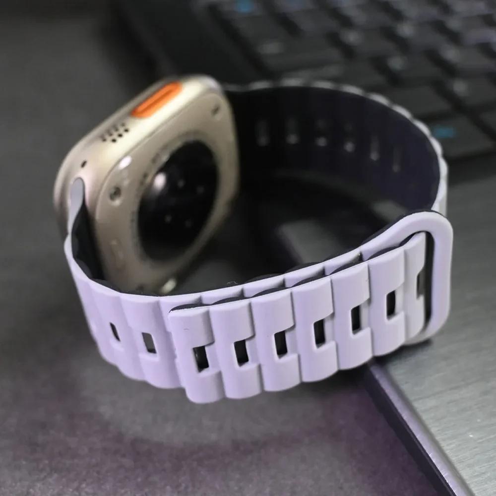 Silicone Strap For Apple Watch Ultra 2 1 49mm Series 9 8 7 45mm 44mm 42mm 38mm 40mm Sports Band For iWatch 6 5 4 3 Se Bracelet Accessories