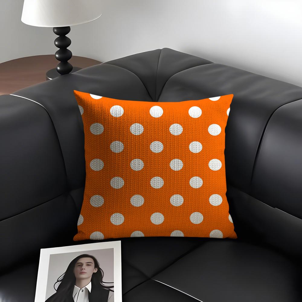Polka Dots Ins Cushion Cover Natural Linen Organic Fabric Double-Sided Printing Sofa Home Decor Gift Pillow Case