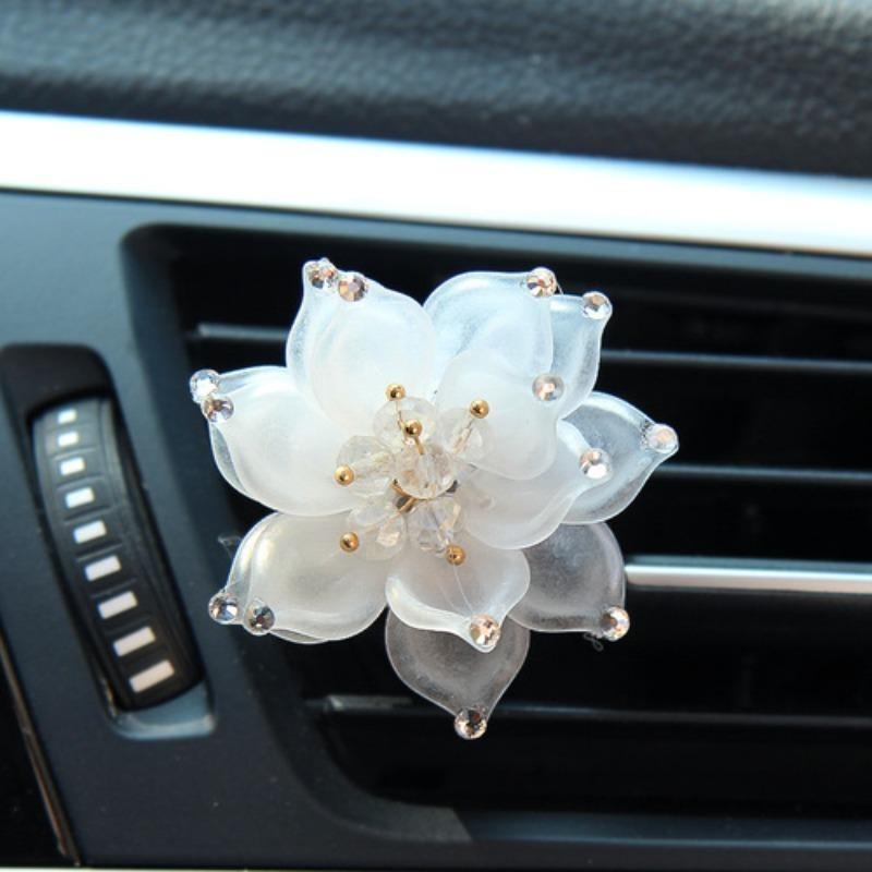 Car Perfume Clip Flower Air Outlet Car Air Freshener Peach Blossom Aroma Diffuser Car Decoration Accessories Fresh Air