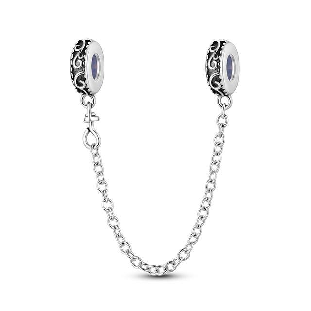 Nový 925 Sterling Silver Sparkling Pav éCrown O Tree Bezpečnostní řetízek Přívěsek Korálky Temperament Náramek Ženy Šperky Dárek