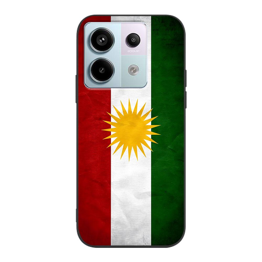 Kurdistan Flag Art Case for Xiaomi Redmi 10 10C 9C 9A 9i 9 Prime 9T 12 12C 10A K40 Pro Black Soft TPU Mobile Phone Bag Cover