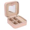 Portable Jewelry Box PU Leather Travel Jewelry Organizer Storage Case with Mirror Velvet Lining for Women