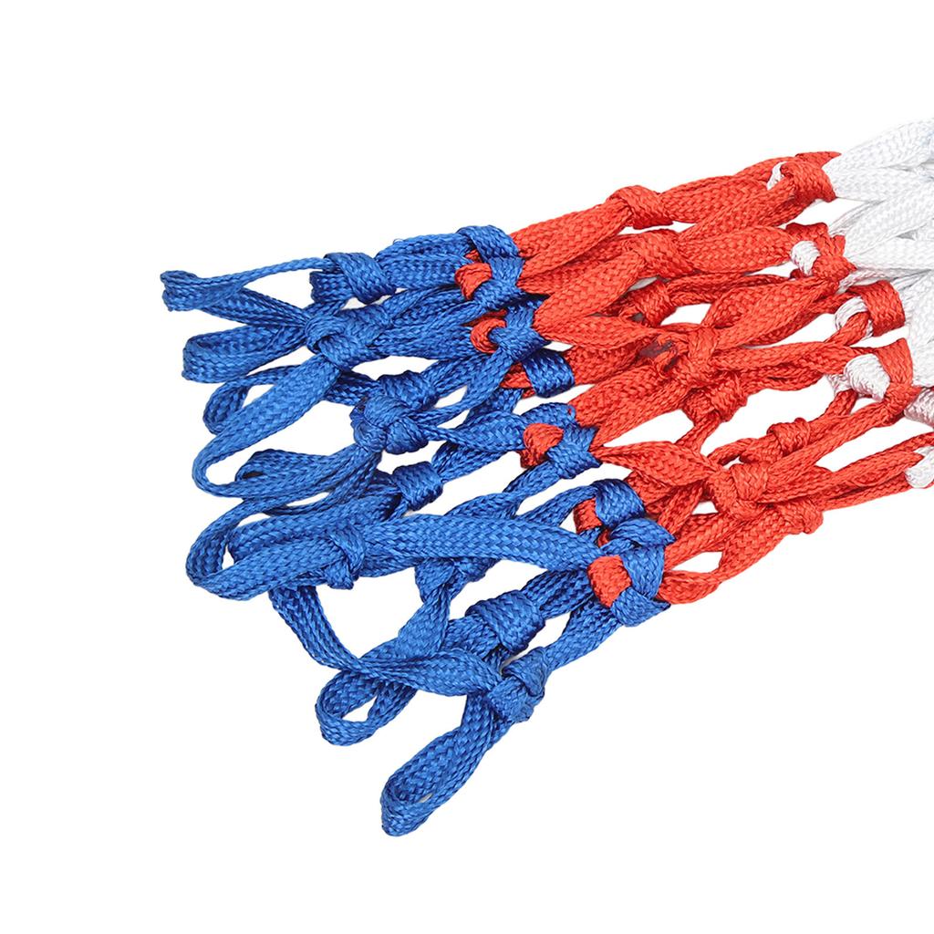 2pcs Heavy Duty Basketball Net Replacement White Red Blue Color Splicing Basketball Hoop Net