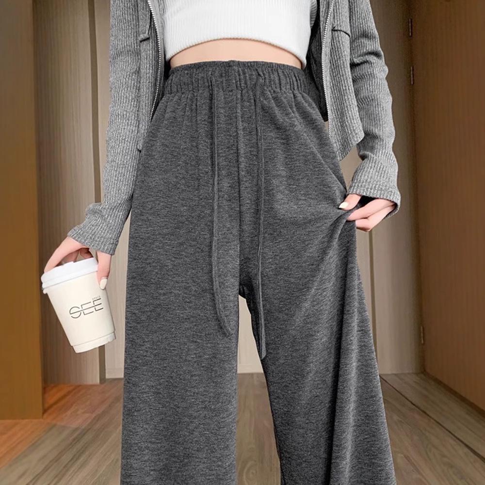 

Women s Petite Straight Leg Casual Pants - Slim Fit, Wide Leg, Glutinous Rice Texture, Perfect for Spring and Autumn XS (60-79 lbs)
