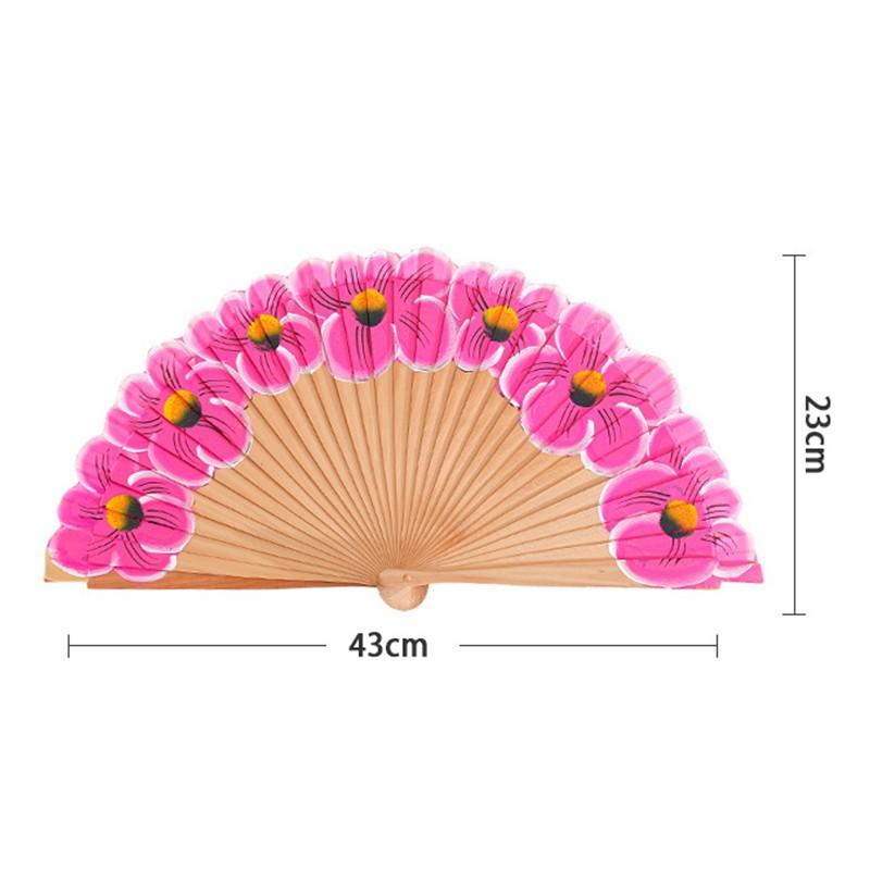 Portable Wooden Folding Fan Handheld for Dancing Wedding Party Gift Home Decoration and Stage Performance Use