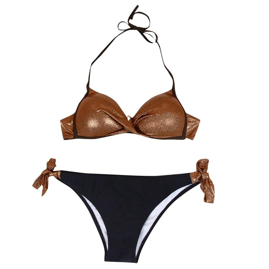 Sequin Bikini Set Brazilian Swimsuit Gold Color Shiny Sexy Bikinis Beach Swimwear Summer Swimming Pool Bathing Suits Bather