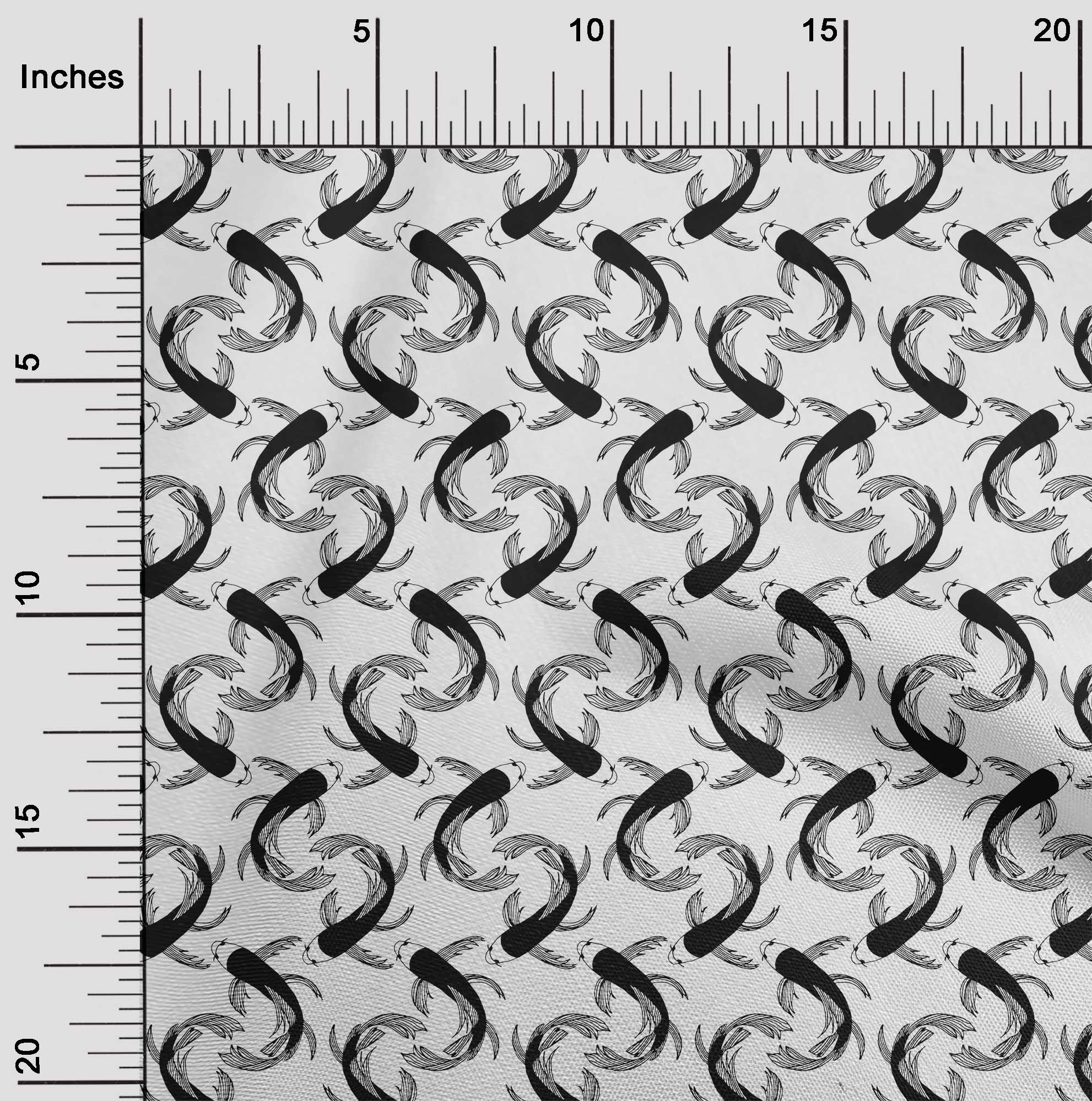 

OneOone Cotton Flex Шоколадно-коричнева тканина Koi Fish Ocean Швейний матеріал Тканина з принтом у дворі 40 дюймів 42 Inch Wide - Viscose Chiffon чорний