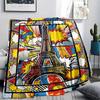 Paris Eiffel Tower Print Flannel Blanket, High quality Comfortable for All Seasons, Home Decor, Warmth and Comfort, Perfect for Christmas Gifts94