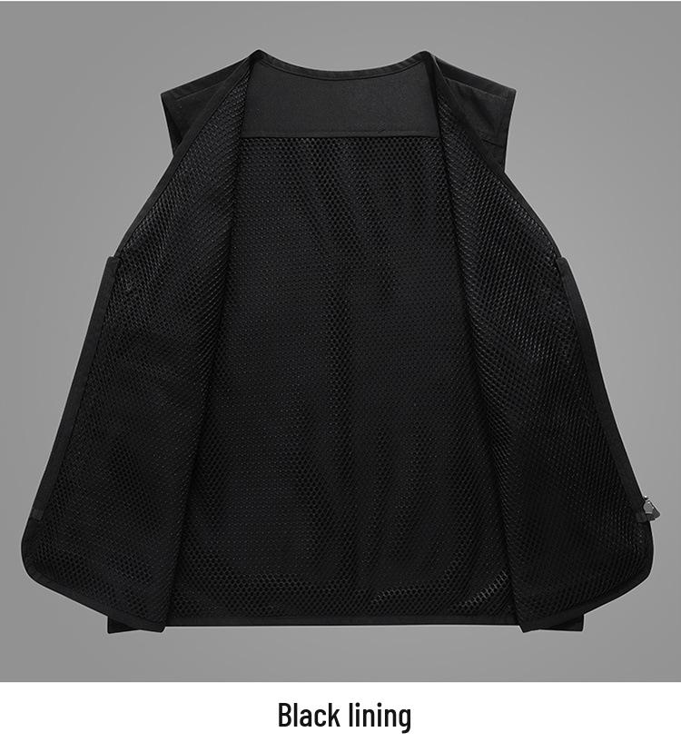 Men's Spring/Summer Outdoor Multi-Pocket Fishing Vest - Customizable Logo