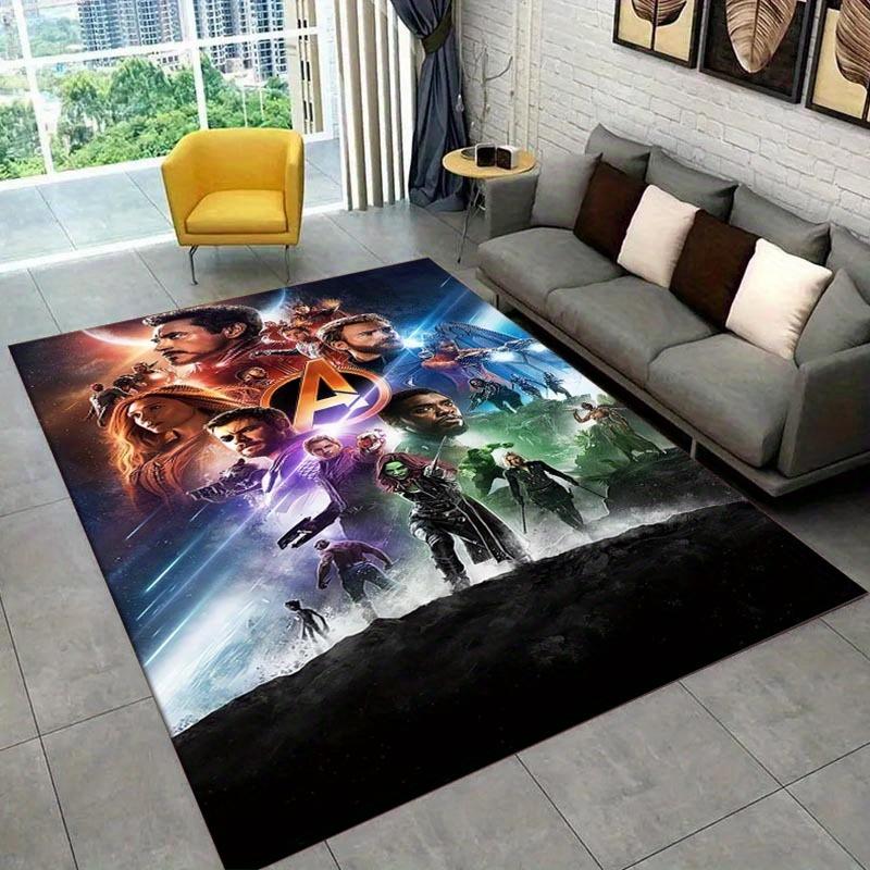 1pc Avengers Pattern Area Rug Soft Flannel Floor Mat for Living Room,Office,Bedroom and Carpet,Sofa Coffee Table Floor Mat
