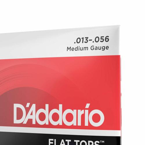 D'Addario Acoustic Guitar Strings, Flat Tops, Phosphor Bronze, Medium, .013-.056, EFT17