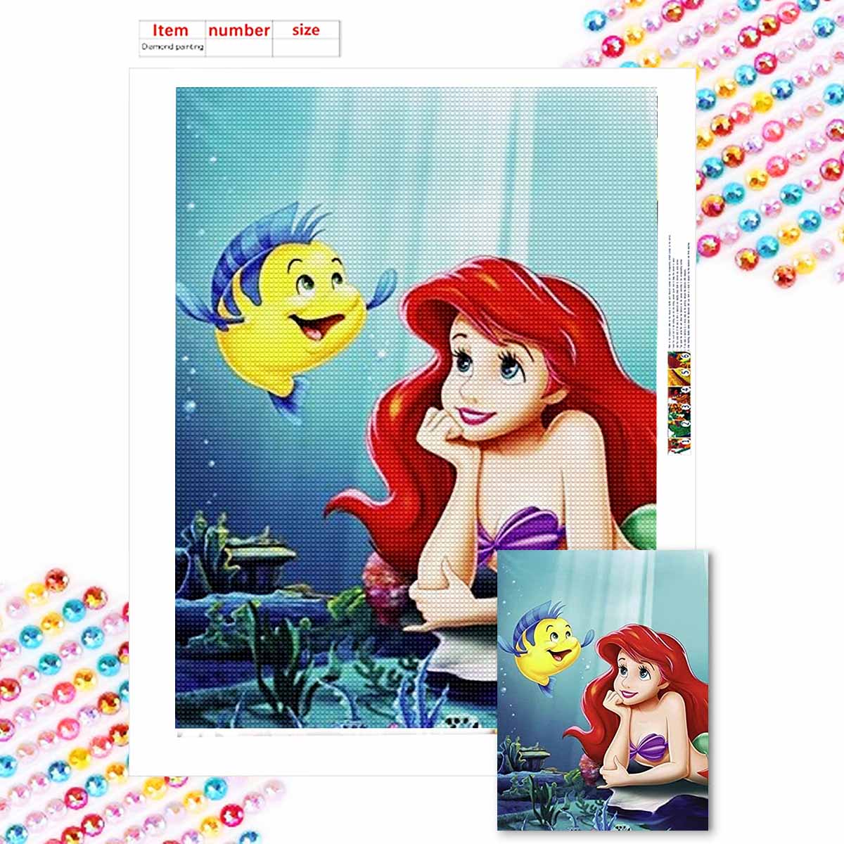 

DIY Diamond Painting Playing Fish Cross Stitch Kit Mosaic Art Diamond Painting Full Circle Diamond Home Decoration Round 20x30cm