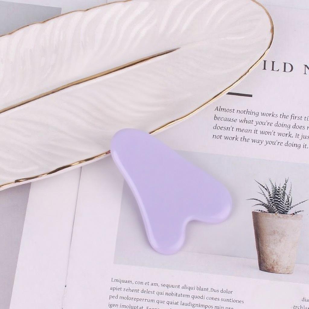 Heart-Shaped Rose Quartz & Jade Facial Roller and Massager Set Acupoint Massager